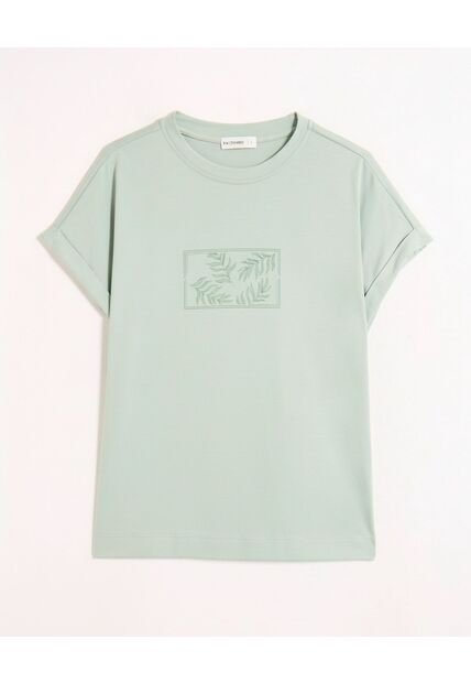 Camiseta  Para Mujer Manga Corta Cuello Redondo Color Verde Marca Patprimo #30093798