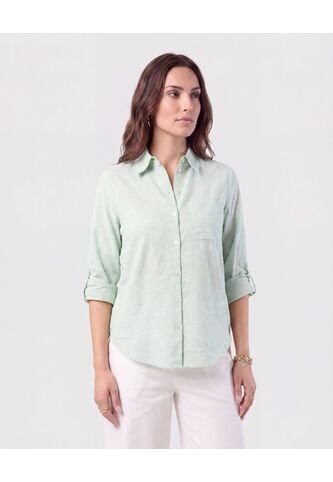 Camisa Texturizada Con Manga Larga Para Mujer  Para Mujer Negro Patprimo Patprimo
