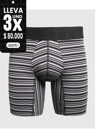 Bóxer Medio Estampado A Rayas X1 Para Hombre Negro Patprimo Patprimo