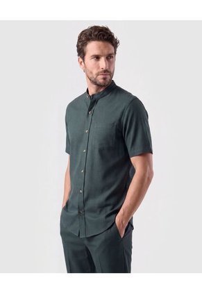 Camisa Cuello Neru Manga Corta Hombre Para Hombre Negro Patprimo