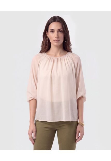 Blusa Cuello Recogido Transparente Mujer  Para Mujer Negro Patprimo