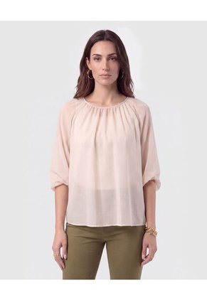 Blusa Cuello Recogido Transparente Mujer Para Mujer Negro Patprimo