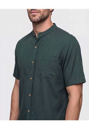 Camisa Cuello Neru Manga Corta Hombre Para Hombre Negro Patprimo