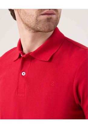 Polo Con Diseño Clasico   Para Hombre Rojo Patprimo