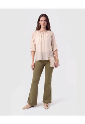 Blusa Cuello Recogido Transparente Mujer Para Mujer Negro Patprimo