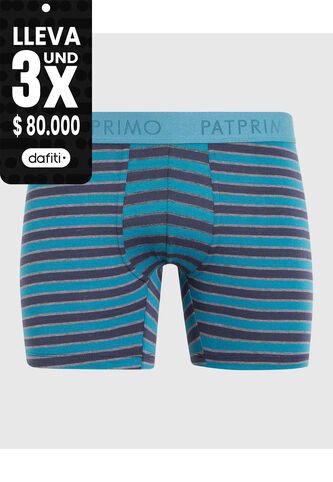 Bóxer Medio A Rayas X1 Para Hombre Azul Patprimo Patprimo