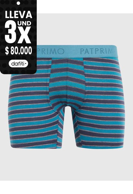 Bóxer Medio A Rayas X1 Para Hombre Azul Patprimo