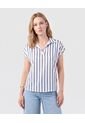 Blusa A Rayas Con Escote En V Para Mujer  Para Mujer Negro Patprimo de Patprimo