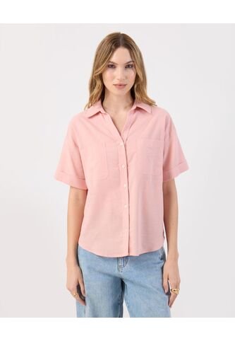 Camisa  Para Mujer Manga Corta Color Rosa Marca Patprimo #30010758 Patprimo