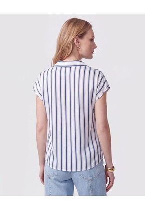Blusa A Rayas Con Escote En V Para Mujer  Para Mujer Negro Patprimo