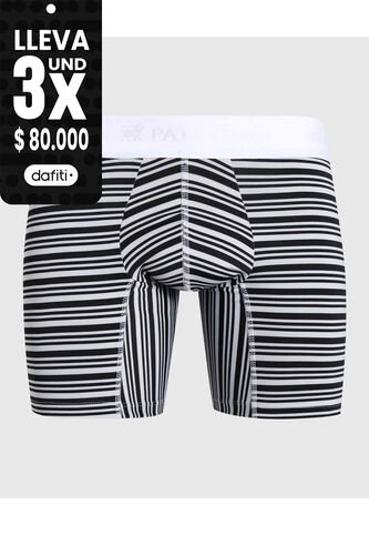 Bóxer Medio Estampado A Rayas X1 Para Hombre Gris Patprimo Patprimo