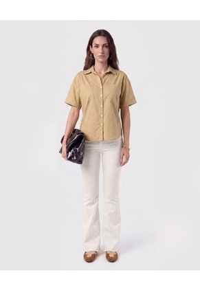 Camisa Corta Doble Bolsillo Mujer  Para Mujer Negro Patprimo