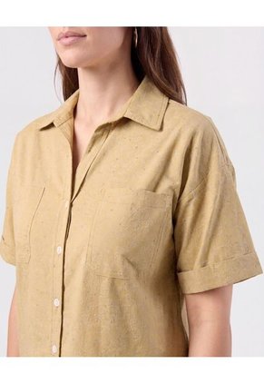 Camisa Corta Doble Bolsillo Mujer  Para Mujer Negro Patprimo
