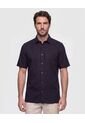 Camisa Manga Corta Texturizada Para Hombre  Para Hombre Negro Patprimo de Patprimo