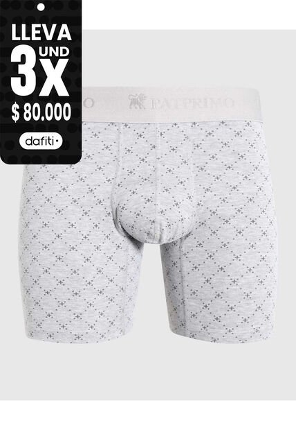 Bóxer Medio Estampado X1 Para Hombre Gris Patprimo