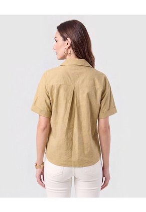 Camisa Corta Doble Bolsillo Mujer  Para Mujer Negro Patprimo