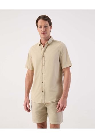 Camisa  Para Hombre Manga Corta Sin Bolsillo Cuello Casual C Color Beige Marca Patprimo #44013170 Patprimo