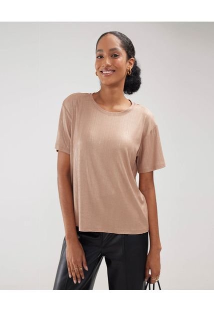 Camiseta Para Mujer Patprimo Color Dorado Material 94% Poliéster 6% Elastano