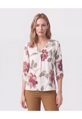Blusa Cuello En V Con Manga 3/4 Mujer  Para Mujer Negro Patprimo Patprimo