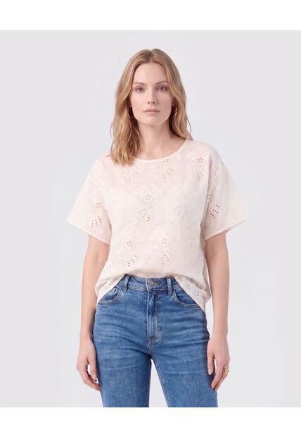Blusa Ojalillo Manga Corta Mujer  Para Mujer Negro Patprimo