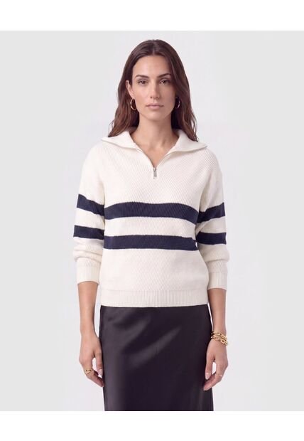Saco Tejido Cuello Cremallera Para Mujer  Para Mujer Negro Patprimo