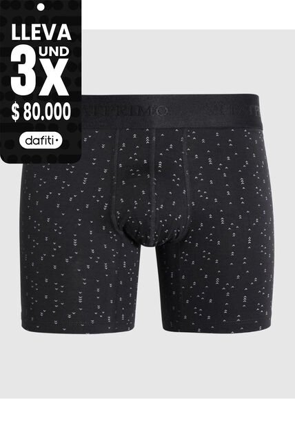 Bóxer Medio Estampado X1 Para Hombre Negro Patprimo