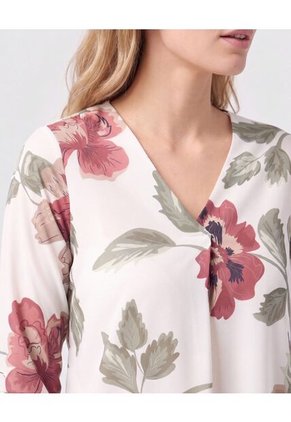 Blusa Cuello En V Con Manga 3/4 Mujer Para Mujer Negro Patprimo