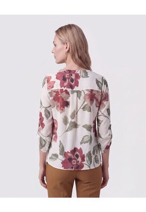 Blusa Cuello En V Con Manga 3/4 Mujer Para Mujer Negro Patprimo