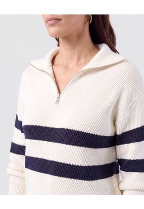 Saco Tejido Cuello Cremallera Para Mujer  Para Mujer Negro Patprimo