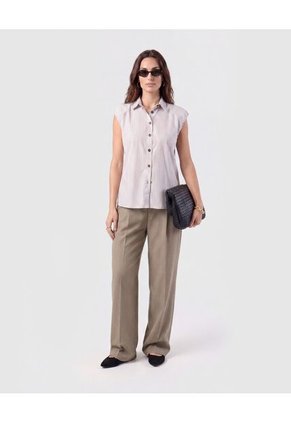 Pantalón Sastrero Con Pliegues Mujer Para Mujer Negro Patprimo