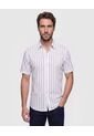 Camisa Manga Corta A Rayas Para Hombre  Para Hombre Negro Patprimo de Patprimo