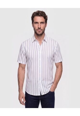 Camisa Manga Corta A Rayas Para Hombre  Para Hombre Negro Patprimo Patprimo