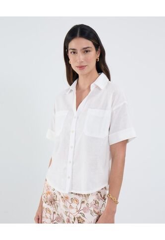 Camisa Para Mujer Manga Corta Color Blanco Marca Patprimo #30010734 Patprimo