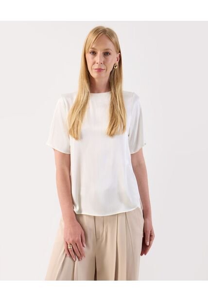 Blusa  Para Mujer Manga Corta Color Blanco Marca Patprimo #30123666