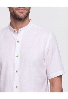 Camisa Cuello Mao Unicolor Para Hombre  Para Hombre Negro Patprimo