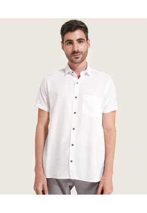 Camisa Para Hombre Manga Corta Con Bolsillo Color Blanco Marca Patprimo #44012490