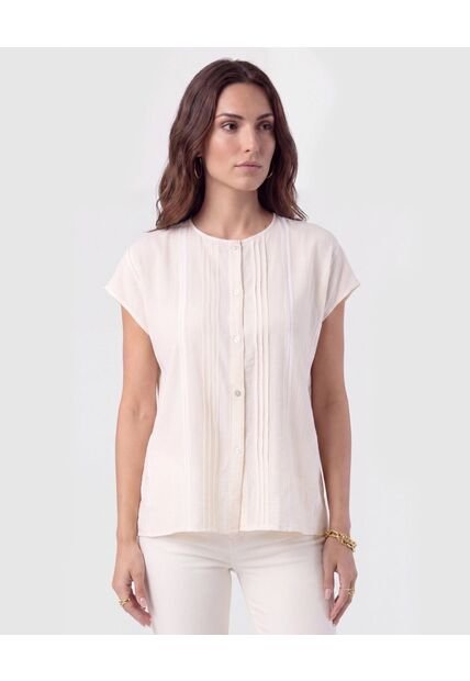 Blusa Con Alforzas Frontales Para Mujer  Para Mujer Negro Patprimo