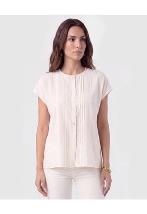 Blusa Con Alforzas Frontales Para Mujer Para Mujer Negro Patprimo