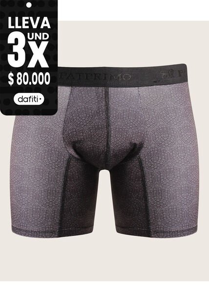 Boxer Medio Estampado En Microfibra  X1 Para Hombre Negro Patprimo