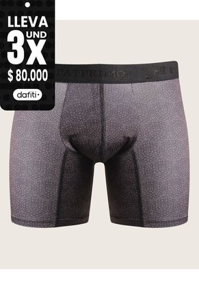 Boxer Medio Estampado En Microfibra X1 Para Hombre Negro Patprimo