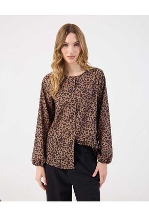 Blusa  Para Mujer Manga Larga Color Café Marca Patprimo #30123615