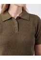 Polo Manga Corta Cuello Tejido Para Mujer  Para Mujer Negro Patprimo de Patprimo