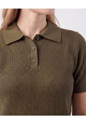 Polo Manga Corta Cuello Tejido Para Mujer  Para Mujer Negro Patprimo