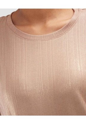 Camiseta Para Mujer Patprimo Color Dorado Material 94% Poliéster 6% Elastano