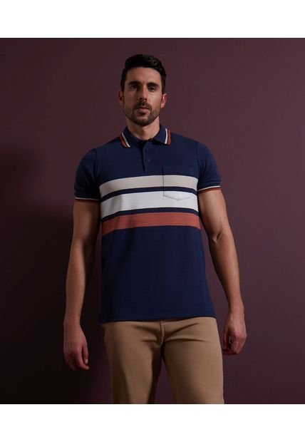 Polo Para Hombre Cuello Tejido Con Bolsillo Color Azul  Marca Patprimo #44112433