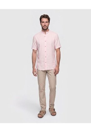 Camisa Cuello Mao Unicolor Para Hombre  Para Hombre Negro Patprimo
