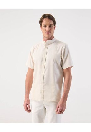 Camisa Guayabera  Para Hombre Manga Corta Sin Bolsillo Color Café Marca Patprimo #44030405