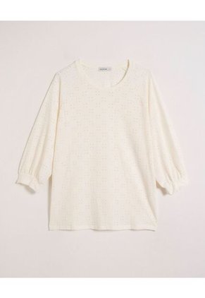 Camiseta  Para Mujer Manga 3/4 Cuello Redondo Color Crema Marca Patprimo #30093801