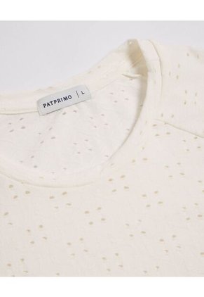 Camiseta  Para Mujer Manga 3/4 Cuello Redondo Color Crema Marca Patprimo #30093801