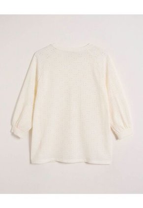 Camiseta  Para Mujer Manga 3/4 Cuello Redondo Color Crema Marca Patprimo #30093801